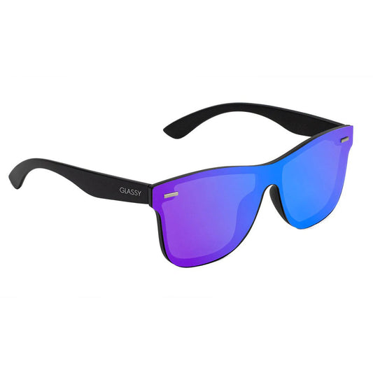 Leo Premium Sunglasses (Black/Blue Mirror)