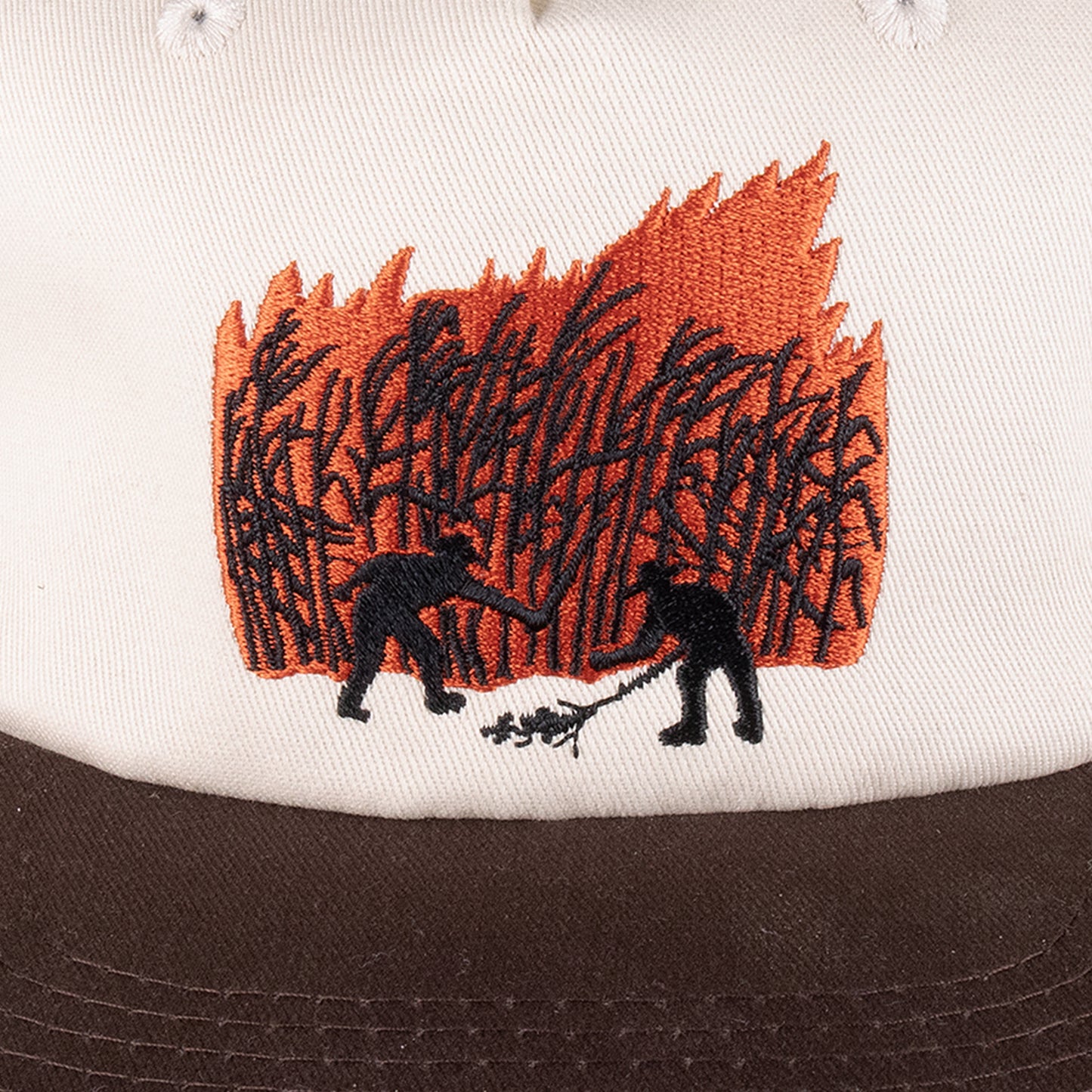 Pass~Port Brush Fire Workers Trucker Cap (Chocolate/Off White)