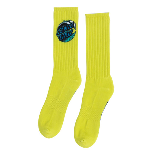 SANTA CRUZ WAVE DOT CREW SOCKS (SAFETY YELLOW)