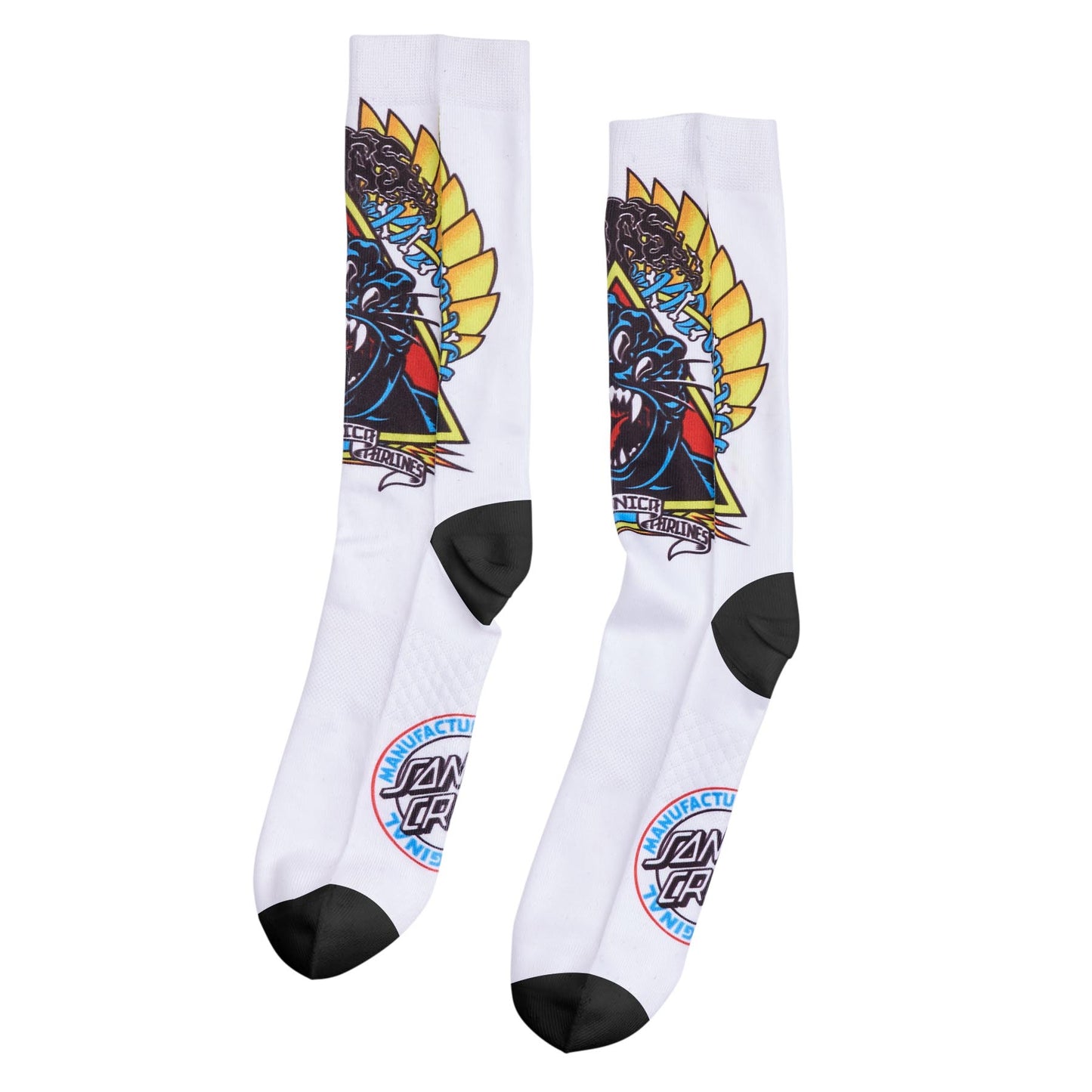 Santa Cruz Natas Screaming Panther Dress Socks (White)