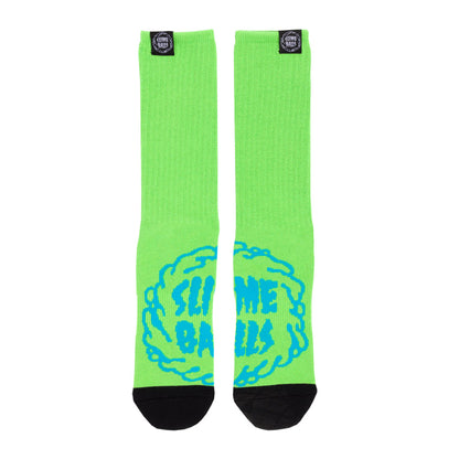 SLIME BALLS MONO SPLAT CREW SOCKS (SLIME GREEN)