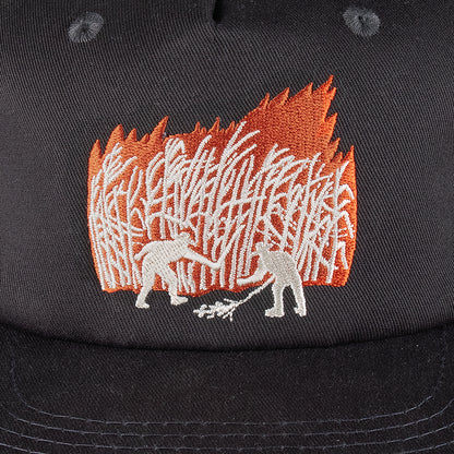 Pass~Port Brush Fire Workers Trucker Cap (Tar/Off White)