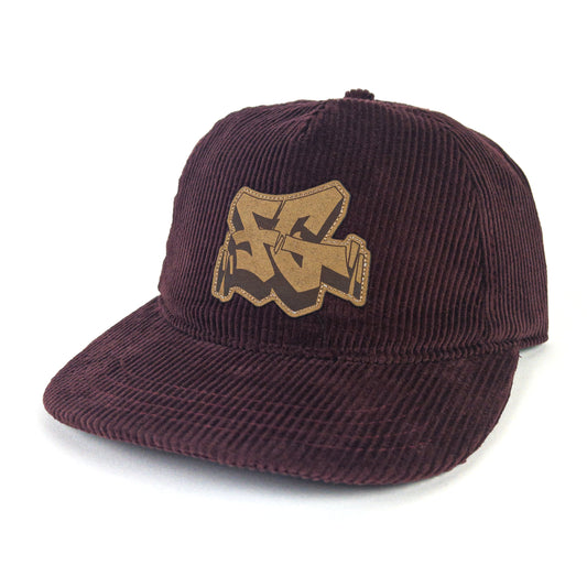 First Gear x KERO Corduroy Strapback Hat (Maroon)