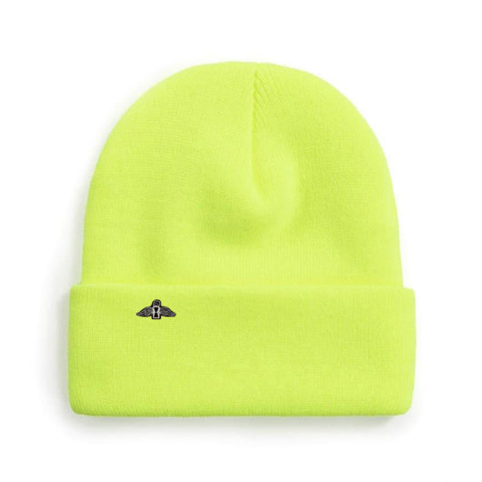 PVBLIC DOMAIN BEANIE WITH PIN - NEON GREEN