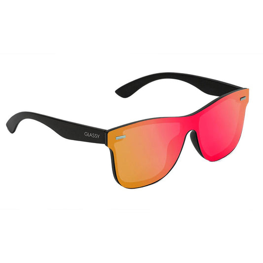 Leo Premium Sunglasses (Black/Red Mirror)