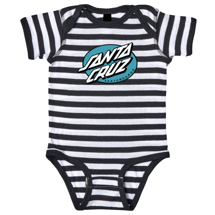 Oval Dot Onesie (Black/White Stripes)