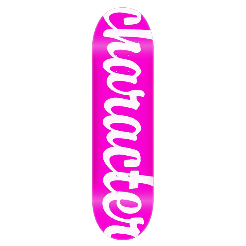 White/Neon Pink Script Deck (7.75)