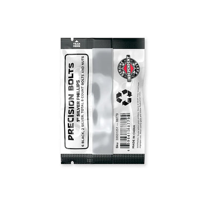 Genuine Parts Phillips Hardware - 1 in (Black/Silver)