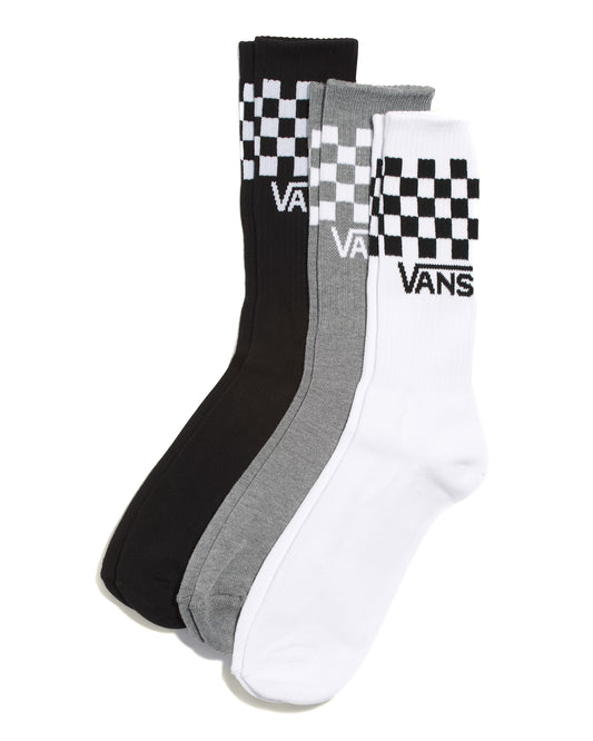 Classic Check Crew Socks - Black/White (3-Pack)