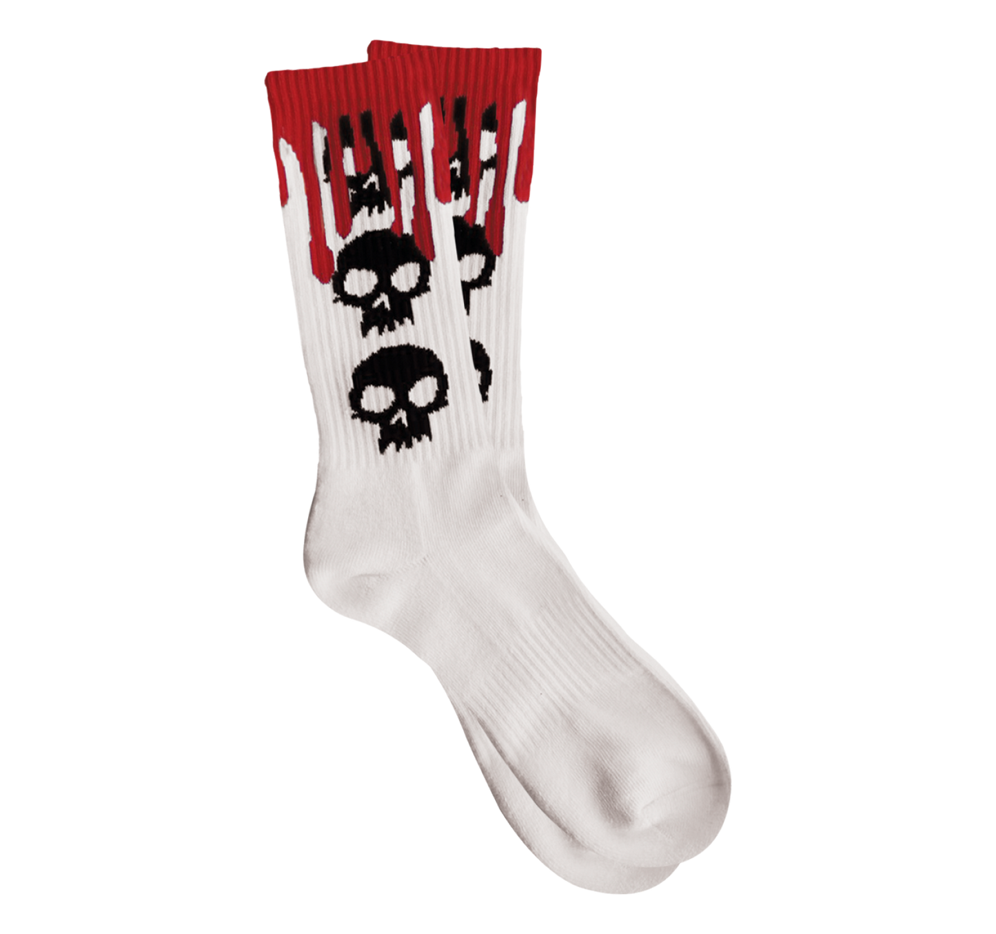 3 Skull Blood Socks (White)